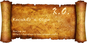 Kecskés Olga névjegykártya