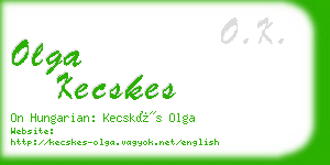 olga kecskes business card